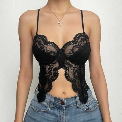 Maeve Whitlock | Lace Backless Crop Top For Women