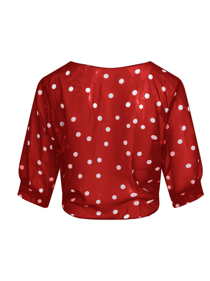 Bianca Whitaker | Polka Dot Tie-Front Blouse For Women
