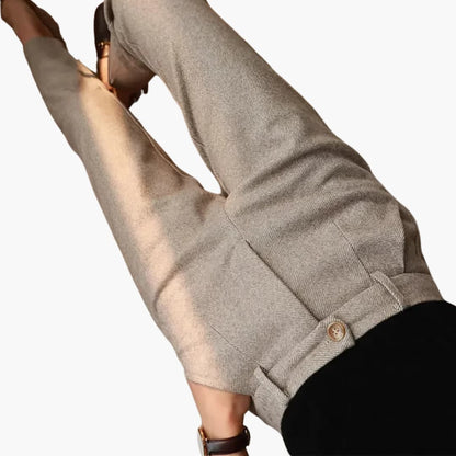 Primrose Marchwood | Tailored Trousers With Button Hem For Women