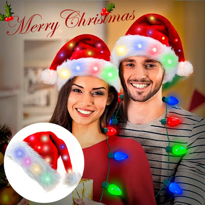 Glow Night | Red LED Christmas Santa Hat Unisex