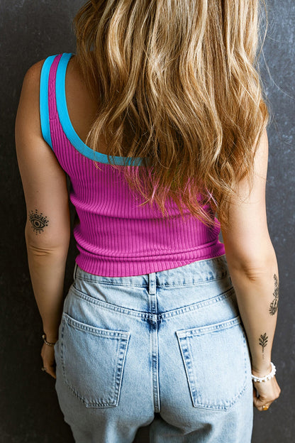 Marnie Calloway | Ribbed Contrast-Trim Tank Top For Women