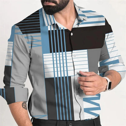 Hamlin Ormsby | Colourblock Long Sleeve Shirt For Men