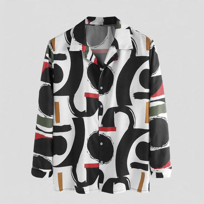 Ivor Vardon | Abstract Circle Print Shirt For Men