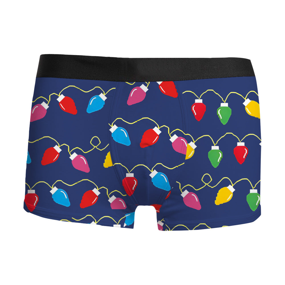 Silent Night | Red Snowman Print Christmas Boxer Briefs For Men
