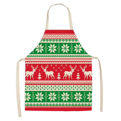 Noel | Red Tartan Reindeer Christmas Apron Unisex