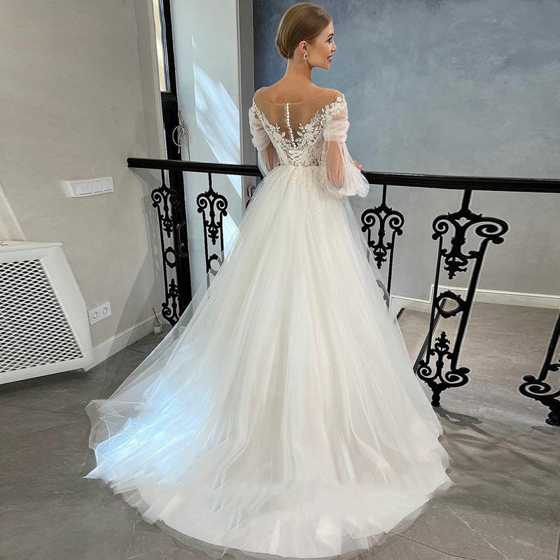 Amelia Hughes | Ivory Lace Ball Gown Wedding Dress For Women