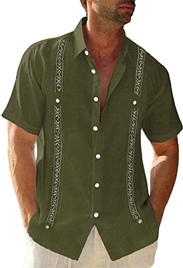 Caleb Vickery | Embroidered Guayabera Shirt For Men