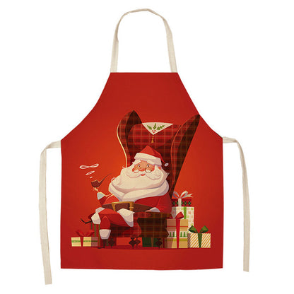 Yule | Red Snowman Print Christmas Apron Unisex