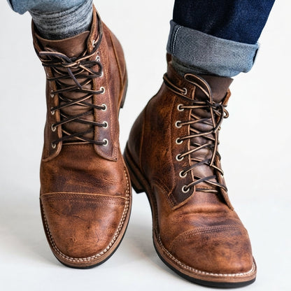 Jett Merbury | Cap Toe Lace Up Ankle Boots For Men