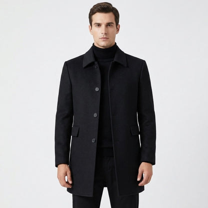 Cruz Marford | Single Breasted Longline Overcoat For Men