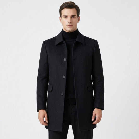Cruz Marford | Single Breasted Longline Overcoat For Men