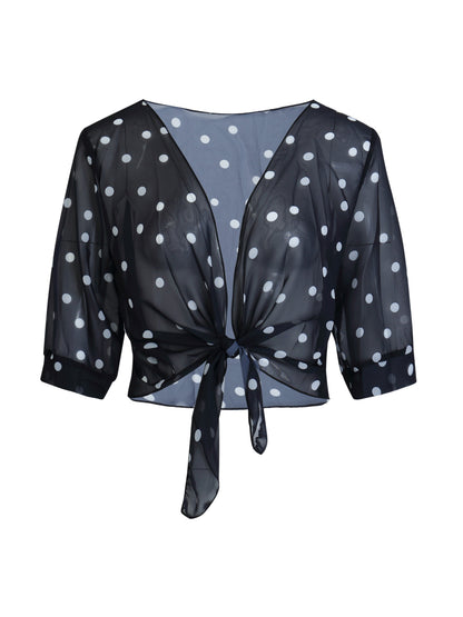 Bianca Whitaker | Polka Dot Tie-Front Blouse For Women