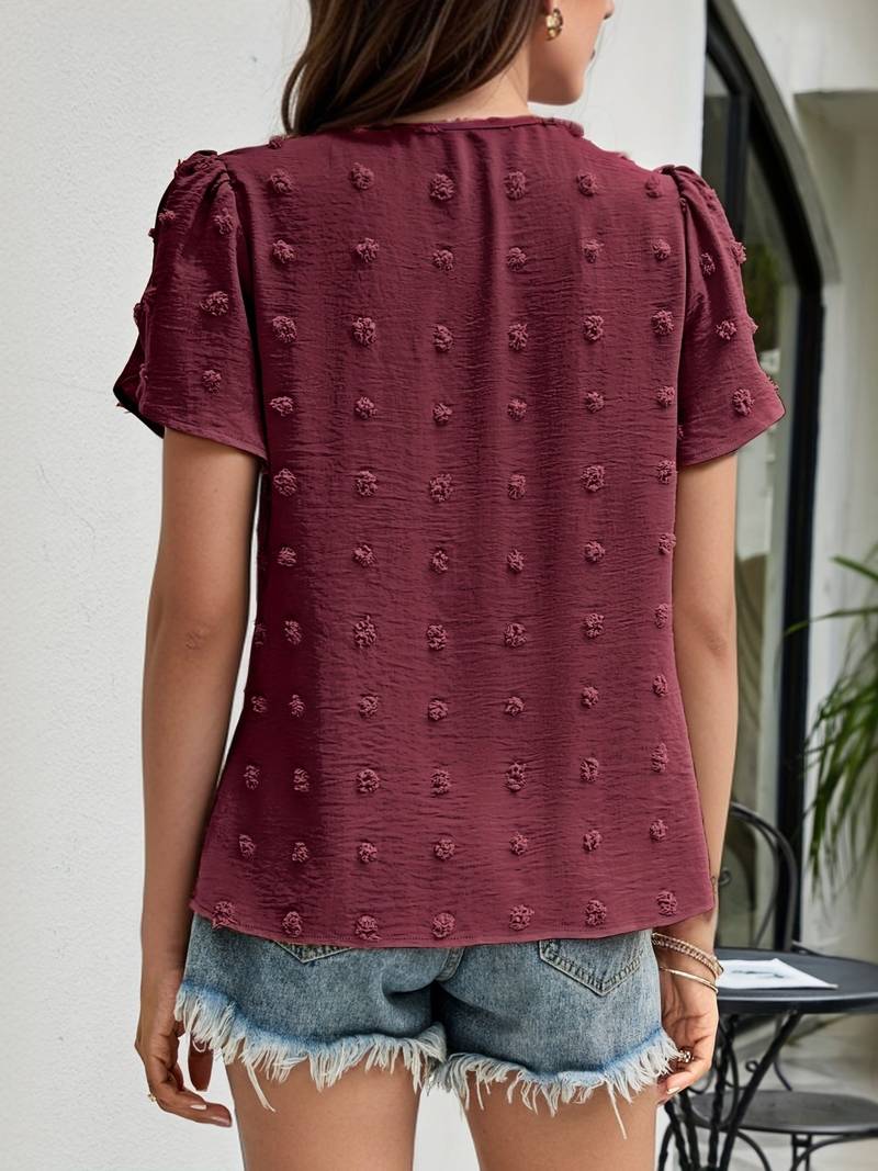 Willow Sheppard | Swiss Dot Blouse With Petal Sleeves