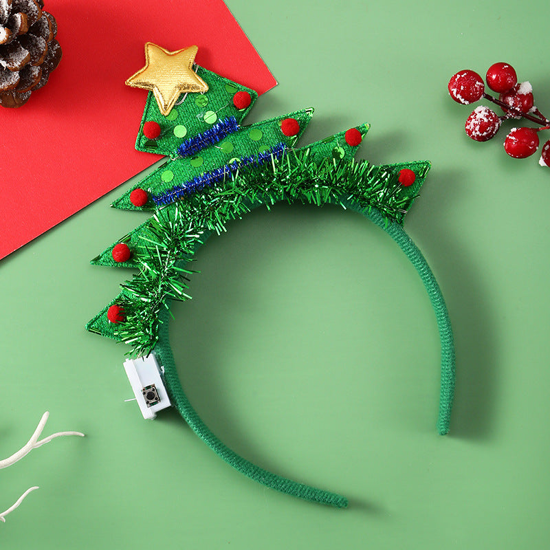 Antler Glow | Red Light-Up Reindeer Christmas Headband Unisex