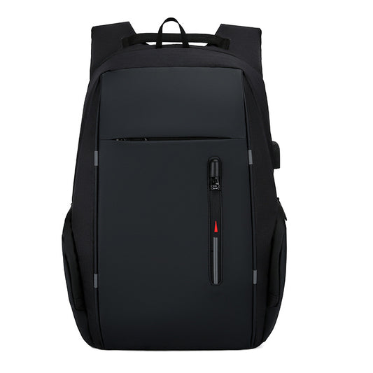 Water-Resistant USB Laptop Backpack - Black