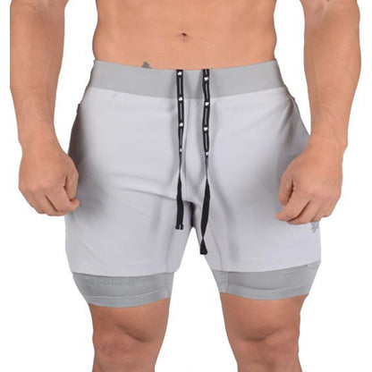 Vance Bracken | Grey Two In One Running Shorts For Men