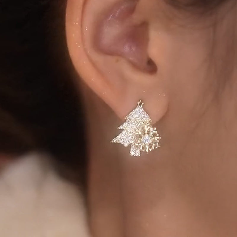 Sparkle Bell | Rhinestone Tree Christmas Earrings For Women