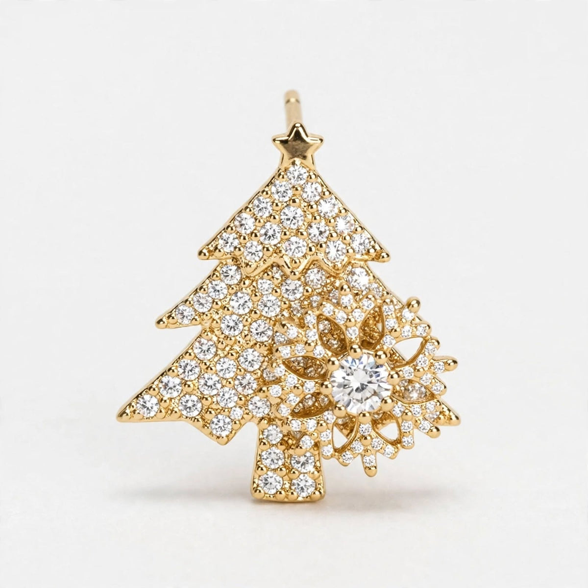 Sparkle Bell | Rhinestone Tree Christmas Earrings For Women