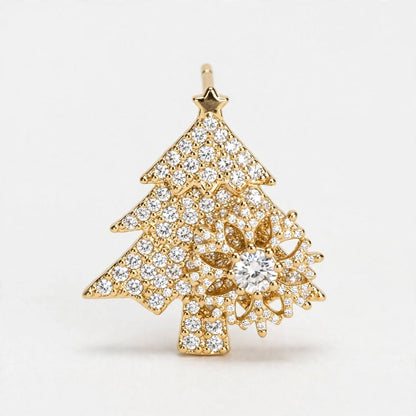 Sparkle Bell | Rhinestone Tree Christmas Earrings For Women