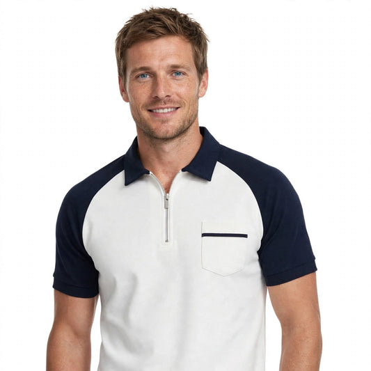 Desmond Rutherglen | Zip Polo Shirt For Men