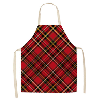 Noel | Red Tartan Reindeer Christmas Apron Unisex