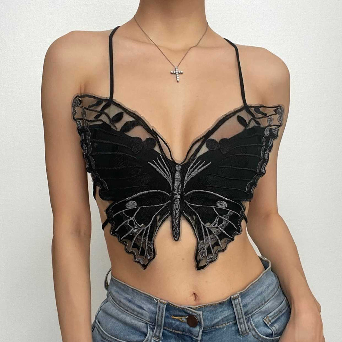 Ivy Marsh | Lace Butterfly Crop Top