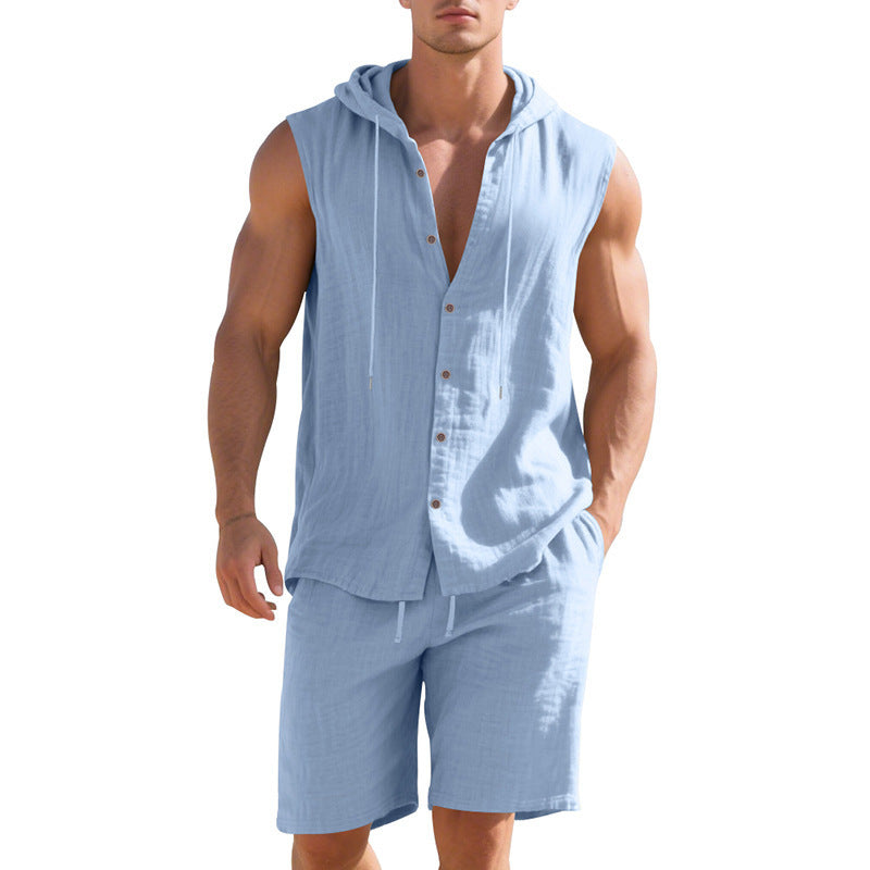 Gregor Norbury | Sleeveless Shirt And Shorts Set For Men