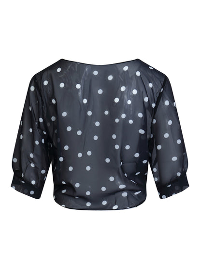 Bianca Whitaker | Polka Dot Tie-Front Blouse For Women