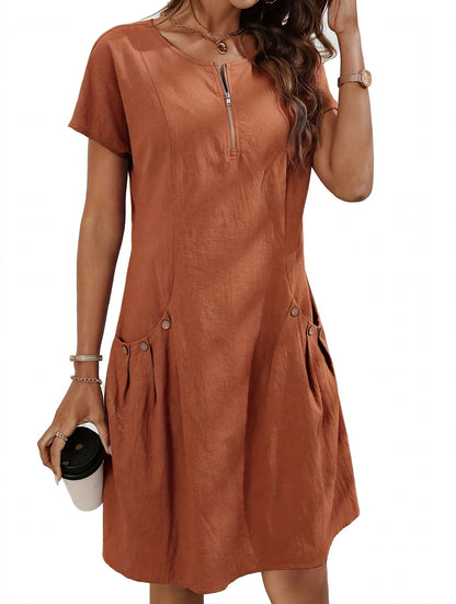 Charlotte Beaumont | Cotton Summer Dress With Button Detail For Women