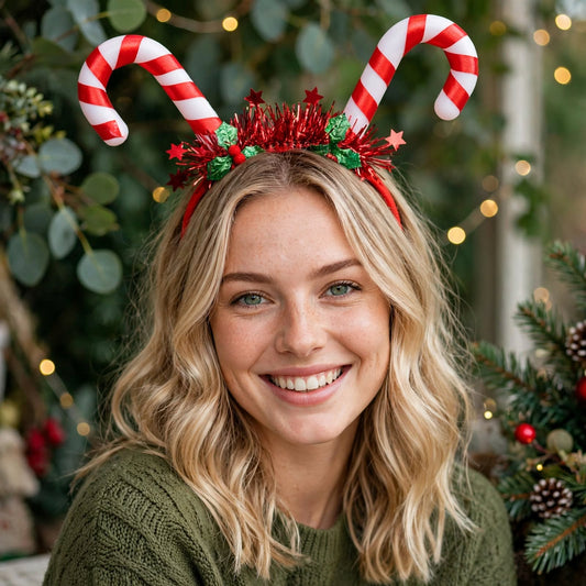 Antler Glow | Red Light-Up Reindeer Christmas Headband Unisex