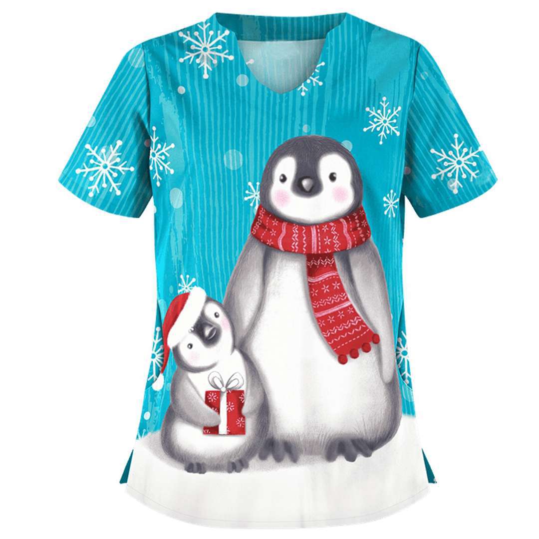 Frosty Morn | Snowman Print Christmas T-Shirt For Women