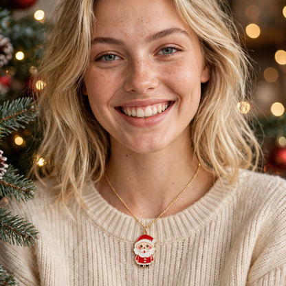 Sugarplum | Gold Cartoon Pendant Christmas Necklace For Women