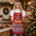 Ginger Snap | Red Tartan Script Print Christmas Apron Unisex