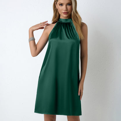 Ashleigh Robertson | Satin Halter-Neck Midi Dress For Women