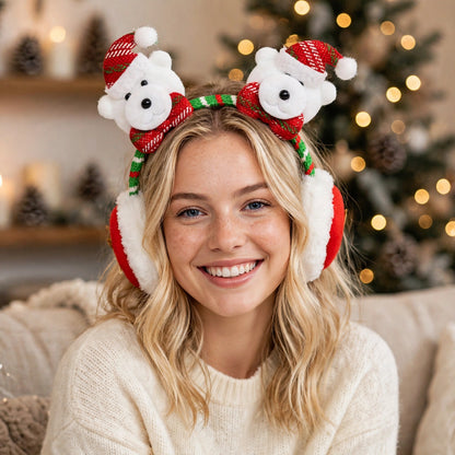 Holly Berry | Red Santa Face Christmas Earmuff Headband Unisex
