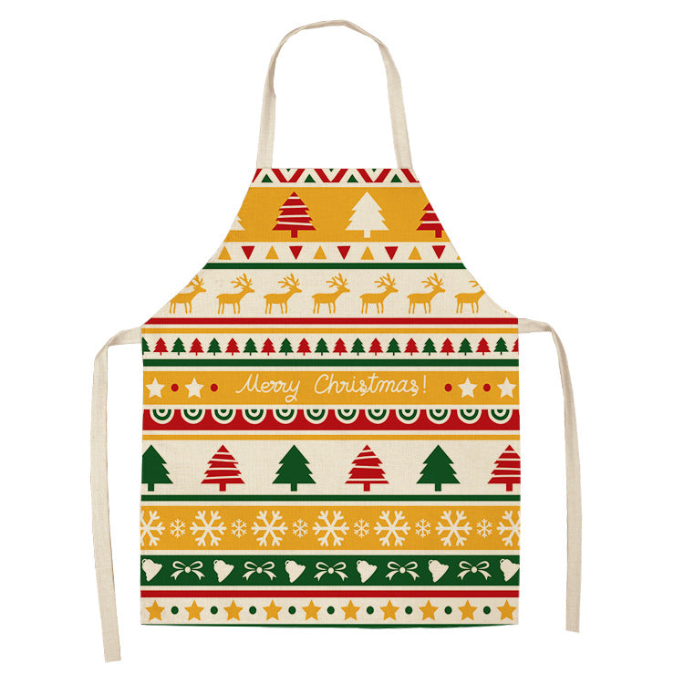Noel | Red Tartan Reindeer Christmas Apron Unisex
