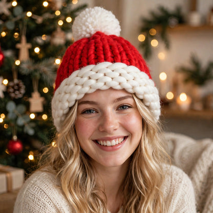 Holly Jolly | Knit Pompom Christmas Santa Hat Unisex