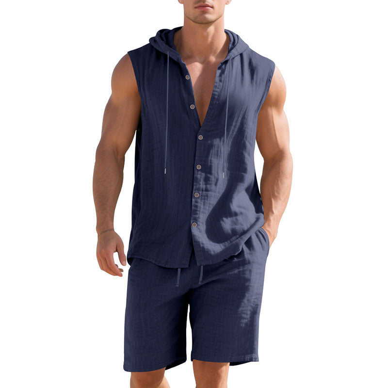 Gregor Norbury | Sleeveless Shirt And Shorts Set For Men
