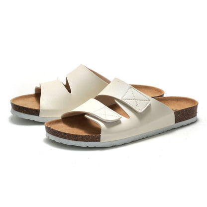 Wilder Naughton | Dark Brown Cork Footbed Slides For Men