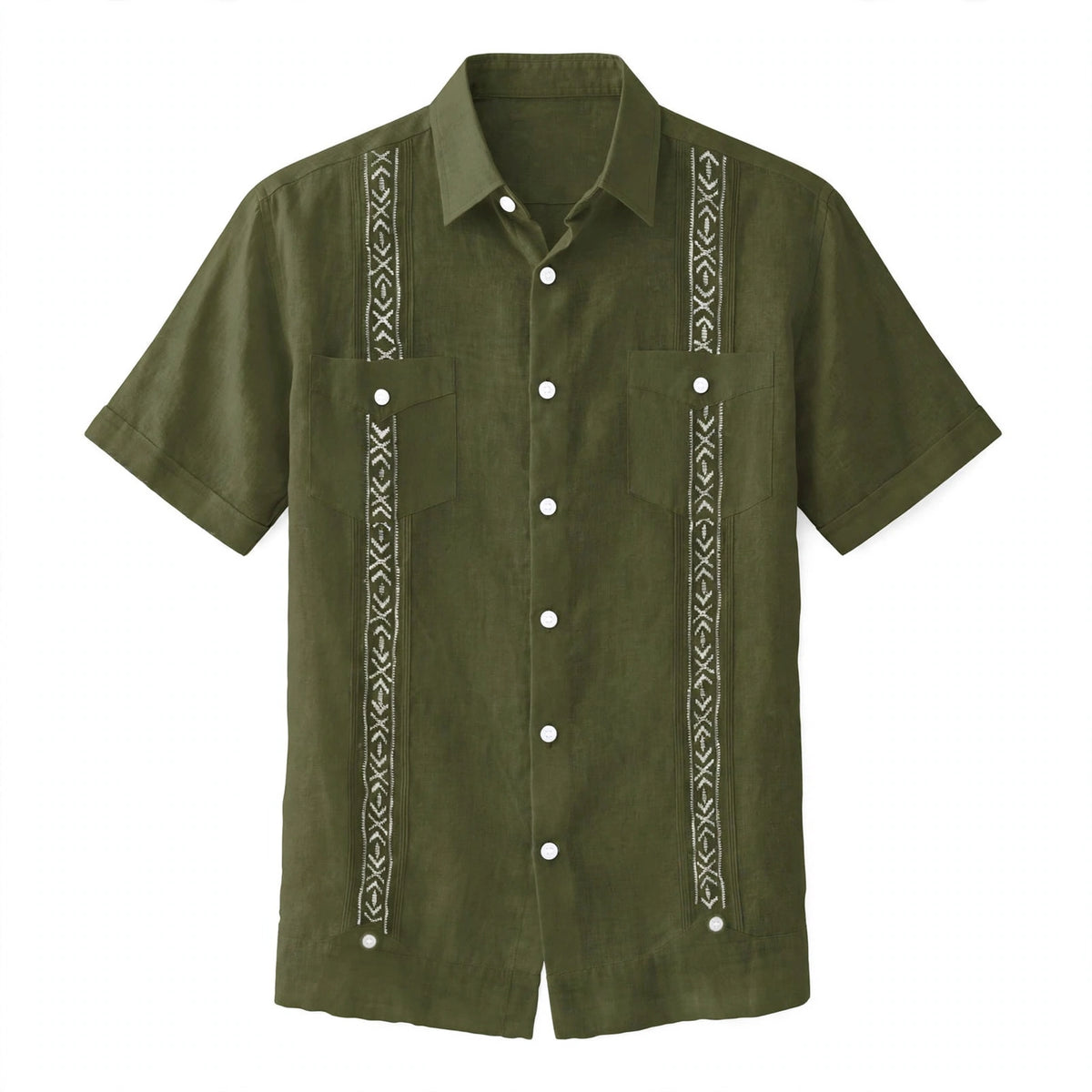 Caleb Vickery | Embroidered Guayabera Shirt For Men