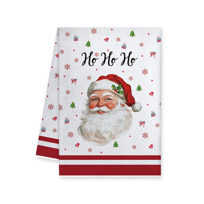 Holly Sprig | Red Buffalo Plaid Trim Christmas Kitchen Towel Unisex