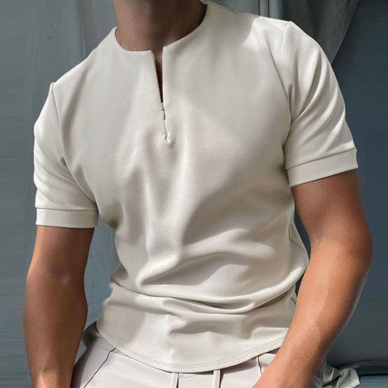 Desmond Rutherglen | Zip Polo Shirt For Men