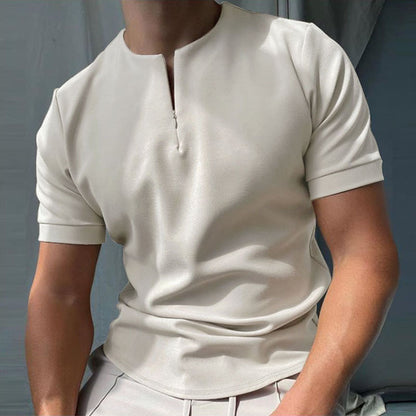 Desmond Rutherglen | Zip Polo Shirt For Men
