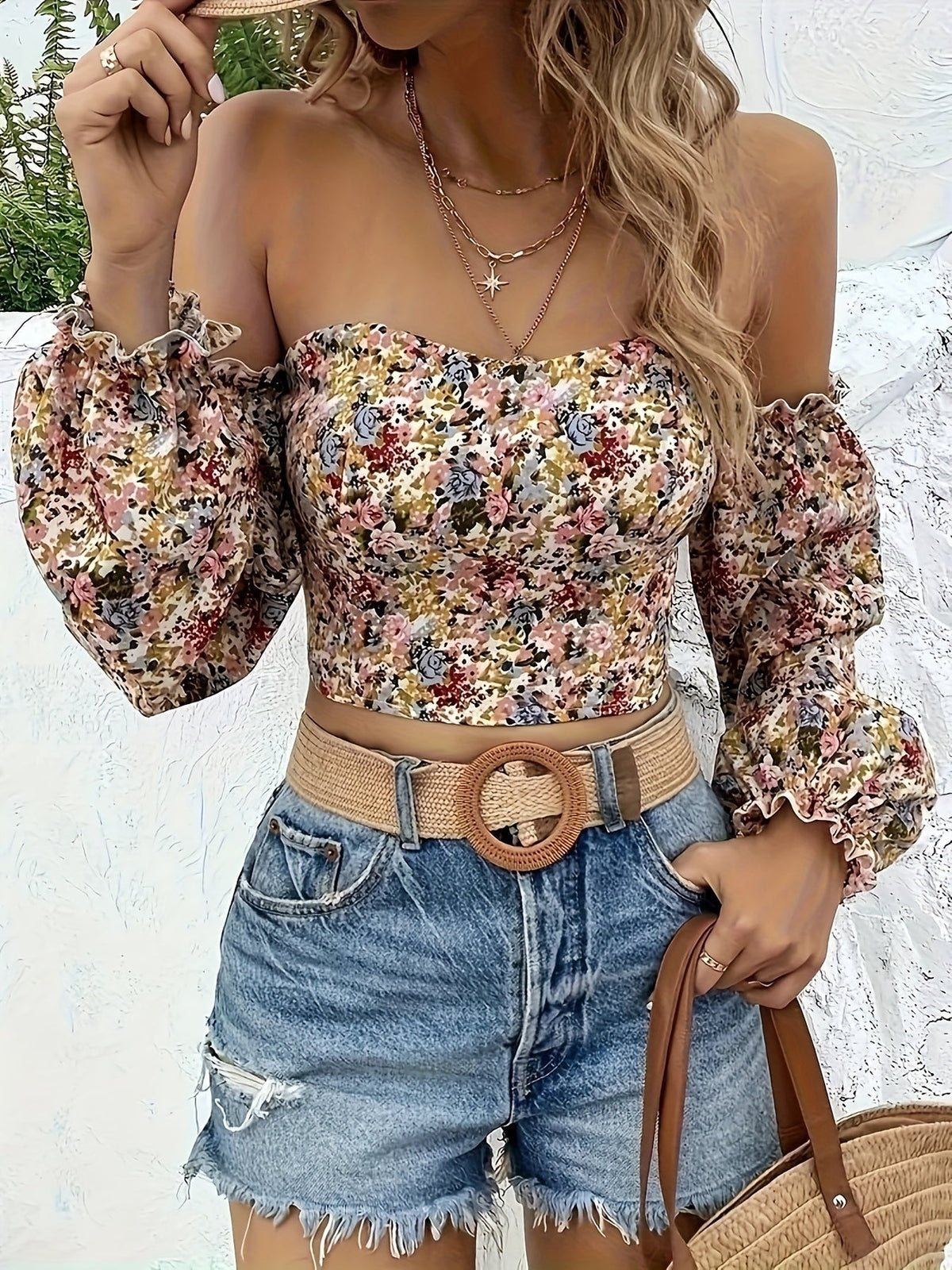 Niamh Sheldon | Floral Off-Shoulder Blouse For Women