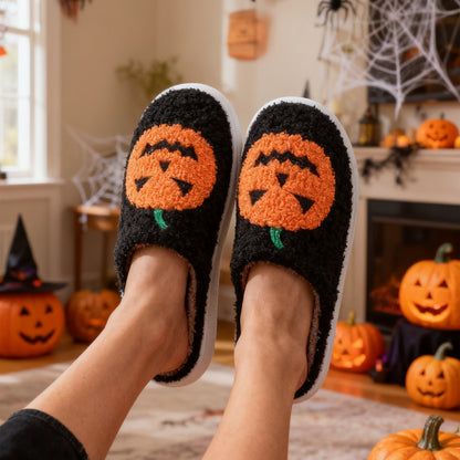 Rory Kavanagh | Pumpkin Print Slippers For Unisex