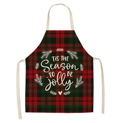 Noel | Red Tartan Reindeer Christmas Apron Unisex
