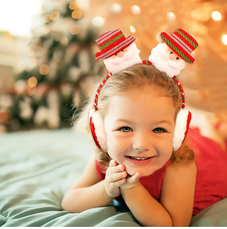 Holly Berry | Red Santa Face Christmas Earmuff Headband Unisex