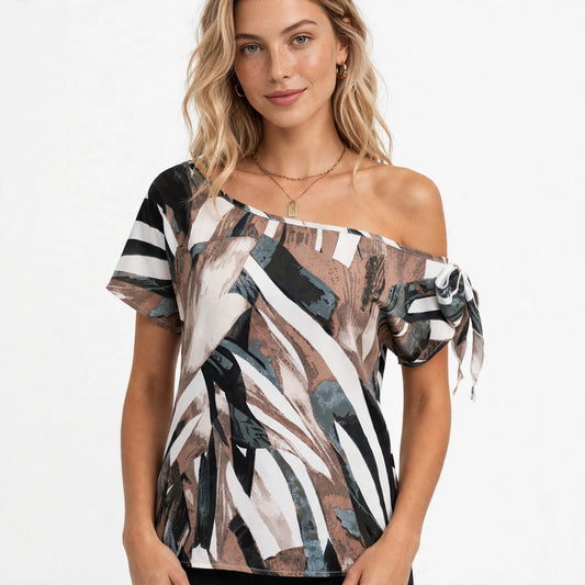Iris Jennings | Abstract Print Off Shoulder Top For Women