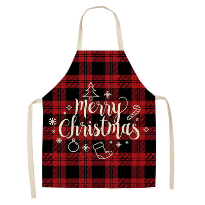Noel | Red Tartan Reindeer Christmas Apron Unisex