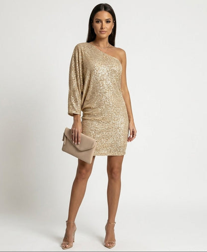 Amelia Kensington | One-Shoulder Sequin Cocktail Dress For Women